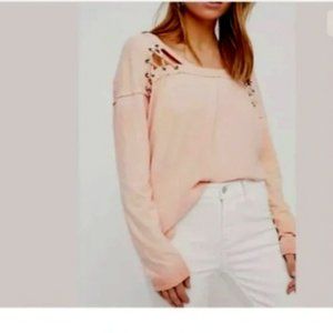 Free People First Love Lace-up Long Sleeve - L